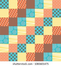 Funky scrapbook elements seamless pattern paper design