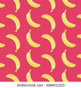 Funky seamless pattern bananas. Vector Illustration punchy color pop art style.