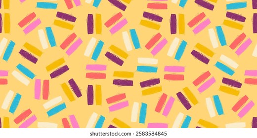 Funky patrón sin fisuras con coloridas Formas geométricas Doodle. Fondo de pantalla abstracto grunge retro. Dibujos de dibujos animados a lápiz con textura dibujada a mano, fondo moderno con diseño a mano alzada.