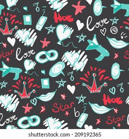 Funky seamless pattern. Vector illustration.