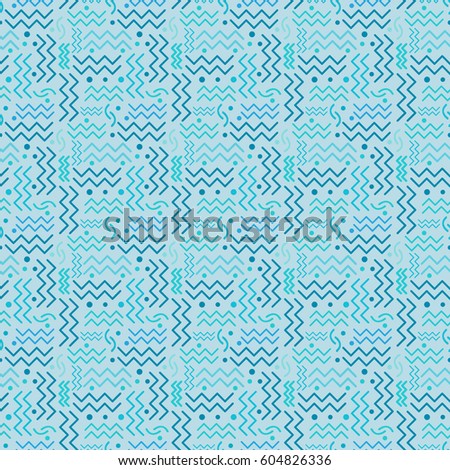 A funky seamless rainbow Memphis style design on white. Vector EPS-10 file, transparency used. 