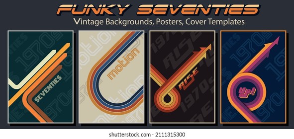 Funky Seventies, 1970s Style Backgrounds, Vintage Color Lines