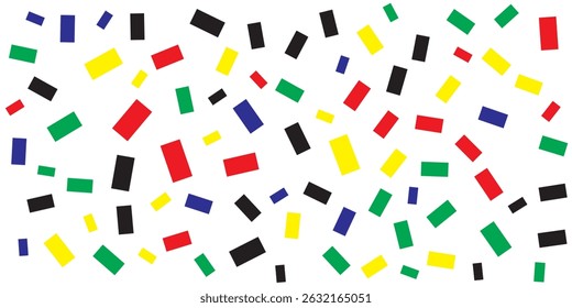 Funky simple seamless pattern with colorful rectangles. Repeatable white minimalistic background. Trendy vibrant print. Memphis design - fashion style 80-90s. vector