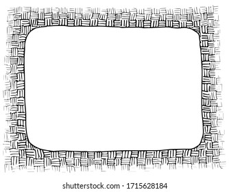 A funky sketchy hand drawn cross hatched black and white border.  With a multitude of uses. 