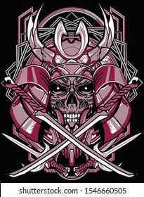 Funky skull samurai robot. A cool futuristic sacred geometry style samurai robot 