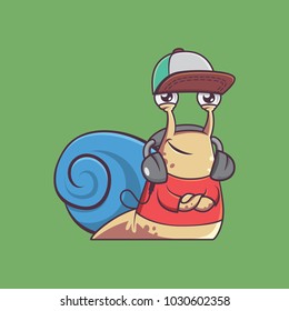 Funky Snail Character In Cool Pose. Vector Animal Illustration
