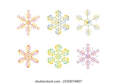 Patrones de copo de nieve funky Inspiración de Vector para Diseños alegres, elegantes y funky Patrones de Vector de copos de nieve para decoración moderna, patrones de copo de nieve funky y únicos para publicaciones destacadas