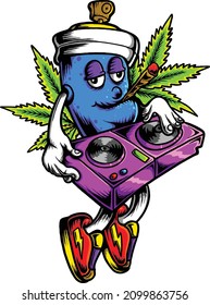 Funky Spray graffiti character cartoon 