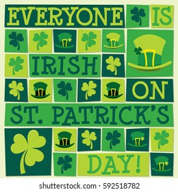 Funky St. Patrick's Day card in vector format.