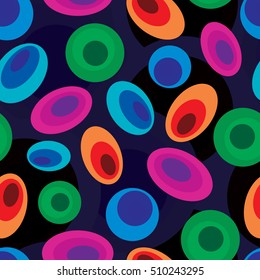 Funky style background 60s 70s circles and ovals.