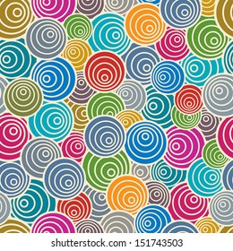 Funky style seamless pattern, colorful vector background.