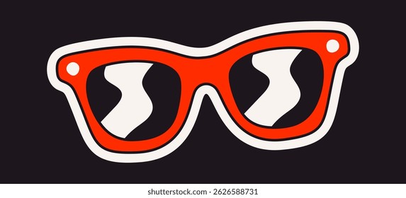 Funky sunglasses retro summer sticker