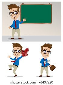 Funky Teacher character with spiky hair