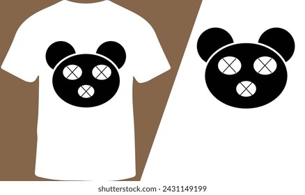 Funky Teddy Bear T-Shirt Design für Männer und Frauen, Vektor-Illustration.