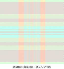 Funky textile check pattern, form fabric plaid texture. Repeatable patterns vector seamless background tartan in light and bisque colors palette.