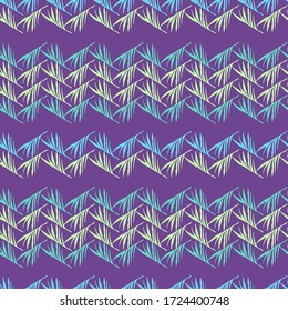 Funky Tropical Vector Seamless Pattern. Cool Summer Textile. Feather Banana Leaves Dandelion Monstera Tropical Seamless Pattern. Elegant Male Shirt Female Dress Texture. Doodle Floral Background.