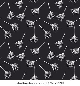 Funky Tropical Vector Seamless Pattern. Elegant Male Shirt Female Dress Texture. Painted Floral Background. Dandelion Banana Leaves Monstera Feather Tropical Seamless Pattern. Chic Summer Fabrics.