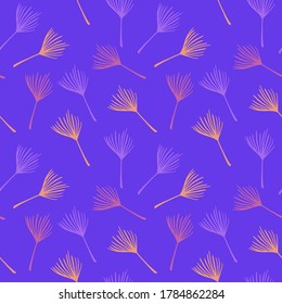 Funky Tropical Vector Seamless Pattern. Banana Leaves Monstera Dandelion Feather Tropical Seamless Pattern. Elegant Male Shirt Female Dress Texture. Cool Summer Textile. Painted Floral Background.
