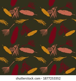 Funky Tropical Vector Seamless Pattern. Painted Floral Background. Fine Summer Fashion. Beautiful Male Shirt