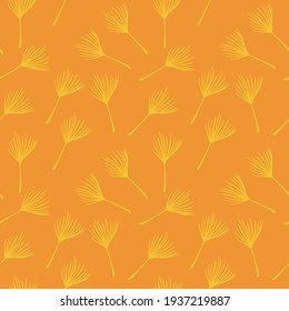 Funky Tropical Vector Seamless Pattern. Cool Summer Textile. Doodle Floral Background. Elegant Male Shirt Female Dress Texture. Dandelion Monstera Feather Banana Leaves Tropical Seamless Pattern.