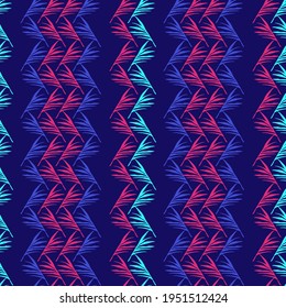 Funky Tropical Vector Seamless Pattern. Beautiful Male Shirt Female Dress Texture. Nice Summer Textile. Banana Leaves Monstera Dandelion Feather Tropical Seamless Pattern. Doodle Floral Background.