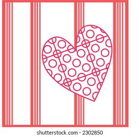 corazón y fondo funky valentino