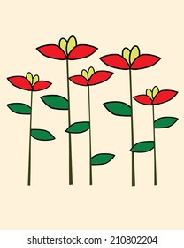 Funky Vector Flower Set