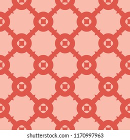 Funky vector geometric seamless pattern with grid, mesh, net, lathing. Red and pink abstract background. Retro style vintage fashion texture. Repeating design for decor, prints, textile, wallpapers