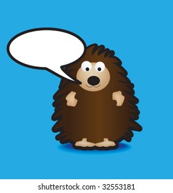 Funky vector illustration of a hedgehog with a chunky black outline