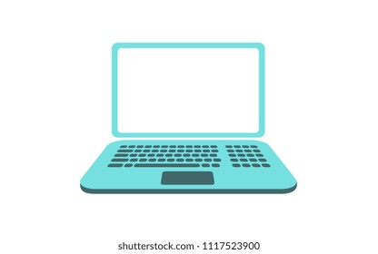 Funky vector image of a colorful laptop