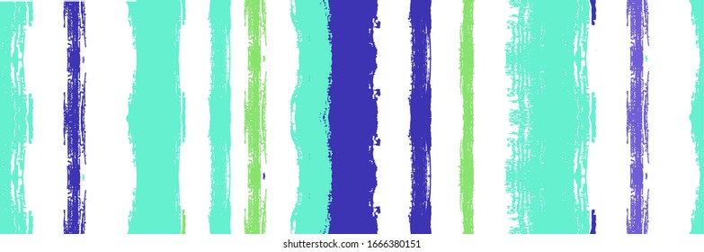 Funky Vertical Stripes Seamless Background. Cool Vector Watercolor Paint Lines. Paintbrush Lines Texture. Winter Autumn Modern Fashion Fabric. Summer Spring Distress Stripes. Dirty Graffiti Trace.