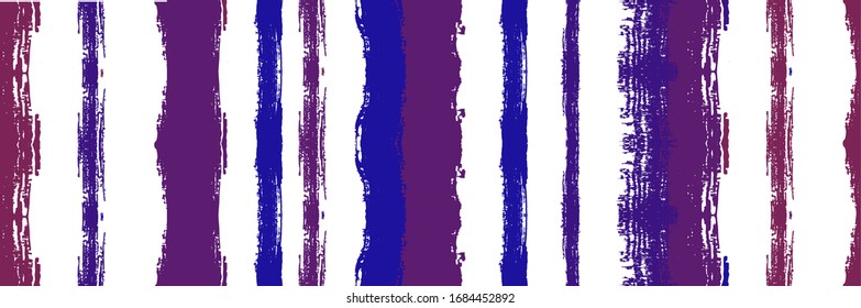 Funky Vertical Stripes Seamless Background. Autumn Winter Bright Fashion Print. Torn Vector Watercolor Paint Lines. Dirty Distress Trace. Hand Painted Lines Design. Summer Spring Graffiti Stripes.