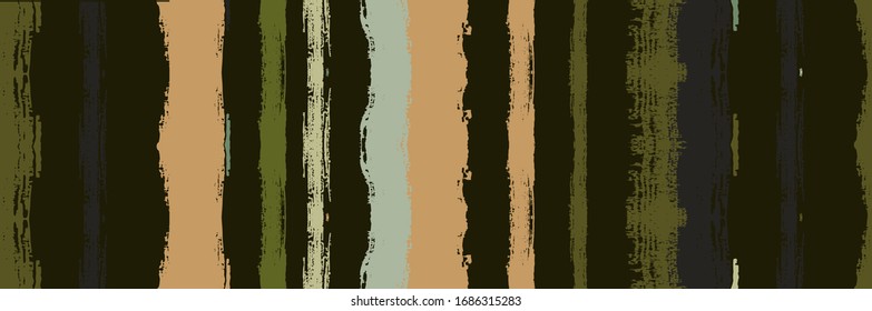 Funky Vertical Stripes Seamless Background. Summer Spring Graffiti Stripes. Paintbrush Lines Texture. Dirty Distress Trace. 