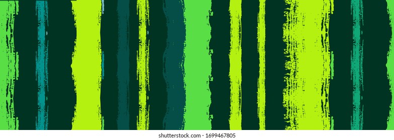 Funky Vertical Stripes Seamless Background. Cool Graffiti Trace. Summer Spring Distress Stripes. Torn Vector Watercolor Paint Lines. Autumn Winter Funky Fashion Print. Watercolor Lines Banner.