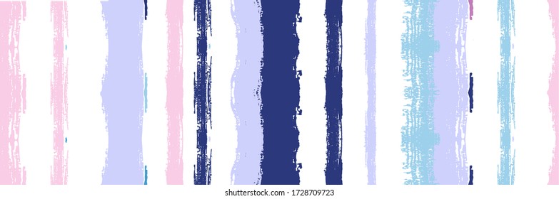 Funky Vertical Stripes Seamless Background. Torn Vector Watercolor Paint Lines. Cool Graffiti Trace. Gouache Ink Lines Texture. Autumn Winter Trendy Fashion Fabric. Summer Spring Distress Stripes.