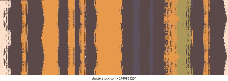 Funky Vertical Stripes Seamless Background. Spring Summer Distress Stripes. Dirty Graffiti Trace. Watercolor Lines Design. Autumn Winter Trendy Fashion Textile. Torn Vector Watercolor Paint Lines.