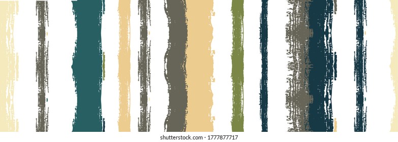 Funky Vertical Stripes Seamless Background. Dirty Vector Watercolor Paint Lines. Summer Spring Graffiti Stripes. Gouache Ink Lines Design. Winter Autumn Modern Fashion Fabric. Cool Distress Trace.
