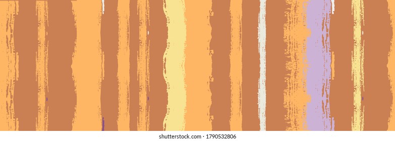 Funky Vertical Stripes Seamless Background. Autumn Winter Modern Fashion Fabric. Spring Summer Distress Stripes. Cool Graffiti Trace. Hand Painted Lines Banner. Torn Vector Watercolor Paint Lines.