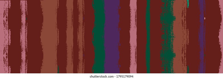 Funky Vertical Stripes Seamless Background. Summer Spring Graffiti Stripes. Dirty Vector Watercolor Paint Lines. Cool Distress Trace. Paintbrush Lines Design. Winter Autumn Trendy Fashion Fabric.