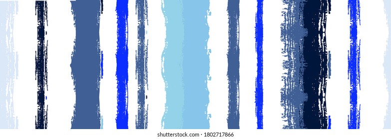 Funky Vertical Stripes Seamless Background. Dirty Distress Trace. Hand Painted Lines Design. Spring Summer Graffiti Stripes. Winter Autumn Modern Fashion Print. Torn Vector Watercolor Paint Lines.