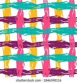 Funky Vertical Stripes Seamless Background. vector striped summer sea background. geometric sailor paint stripes. blue ink brush strokes.