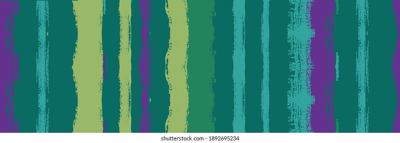 Funky Vertical Stripes Seamless Background. Rayas de socorro de verano de primavera. Rastro de Graffiti Sucio. Líneas de pintura de color de agua de vectores frío. Cartel de líneas dibujadas a mano. Invierno Otoño Moda moderna Textil.
