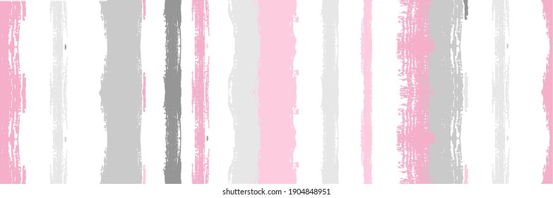 Funky Vertical Stripes Seamless Background. Summer Spring Distress Stripes. Dirty Vector Watercolor Paint Lines. Winter Autumn Bright Fashion Textile. Hand Painted Lines Texture. Cool Graffiti Trace.