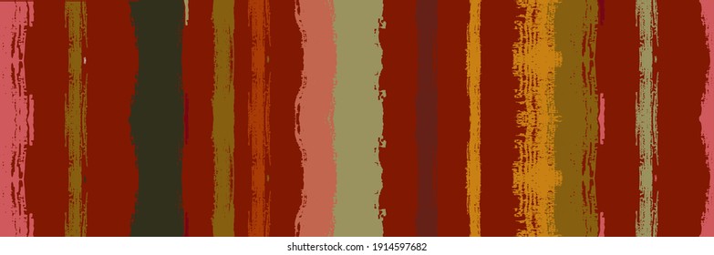 Funky Vertical Stripes Seamless Background. Winter Autumn Bright Fashion Print. Paintbrush Lines Design. Dirty Vector Watercolor Paint Lines. Summer Spring Graffiti Stripes. Cool Distress Trace.