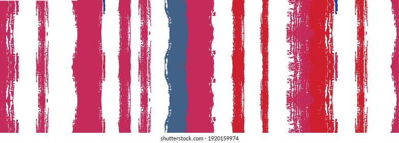 Funky Vertical Stripes Seamless Background. Dirty Distress Trace. Watercolor Lines Texture. Cool Vector Watercolor Paint Lines. Summer Spring Graffiti Stripes. Autumn Winter Bright Fashion Textile.