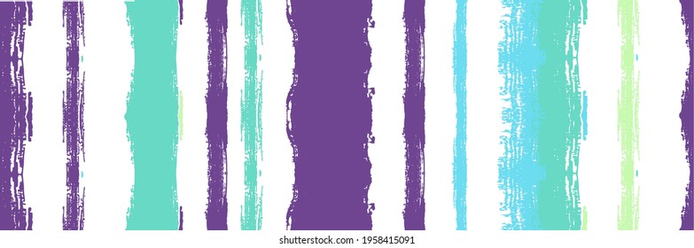 Funky Vertical Stripes Seamless Background. Dirty Distress Trace. Summer Spring Graffiti Stripes. Watercolor Lines Texture. Torn Vector Watercolor Paint Lines. Winter Autumn Trendy Fashion Fabric.