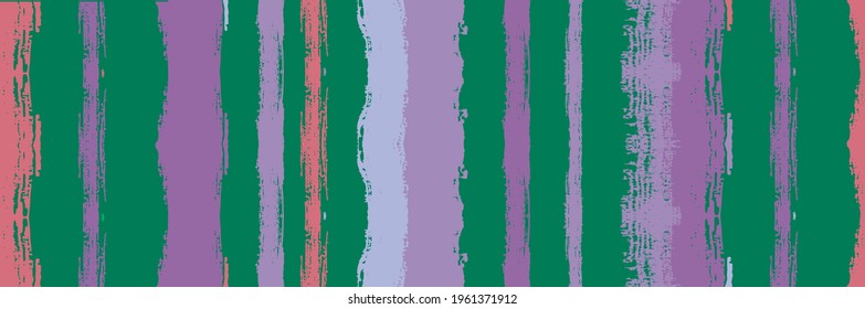 Funky Vertical Stripes Seamless Background. Spring Summer Distress Stripes. Ink Brushed Lines Texture. Torn Vector Watercolor Paint Lines. Cool Graffiti Trace. Autumn Winter Bright Fashion Print.