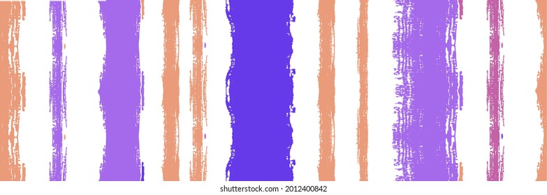 Funky Vertical Stripes Seamless Background. Colores de pintura de color de agua del vector desgarrado. Invierno Otoño Moda moderna Textil. Rastro de Graffiti Sucio. Rayas de socorro de primavera de verano. Textura De Líneas Pintadas A Mano.