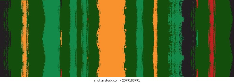 Funky Vertical Stripes Seamless Background. Watercolor Lines Banner. Spring Summer Distress Stripes. Torn Graffiti Trace. Autumn Winter Bright Fashion Fabric. Dirty Vector Watercolor Paint Lines.