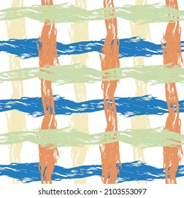 Funky Vertical Stripes Seamless Background. grunge stripes, modern paintbrush line for wrapping, wallpaper. Vector illustration.